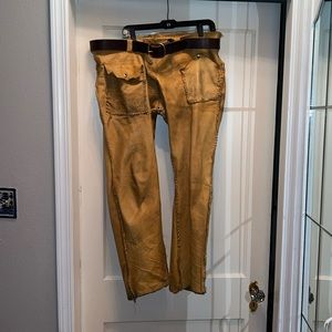 OOAK Antique Handmade leather riding or hunting pants buckskin